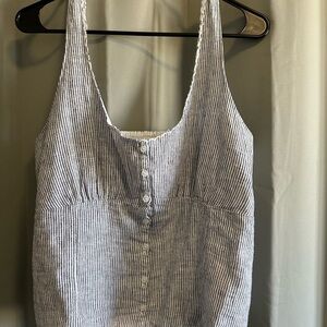 Hollister Blue and White Striped Tank Top